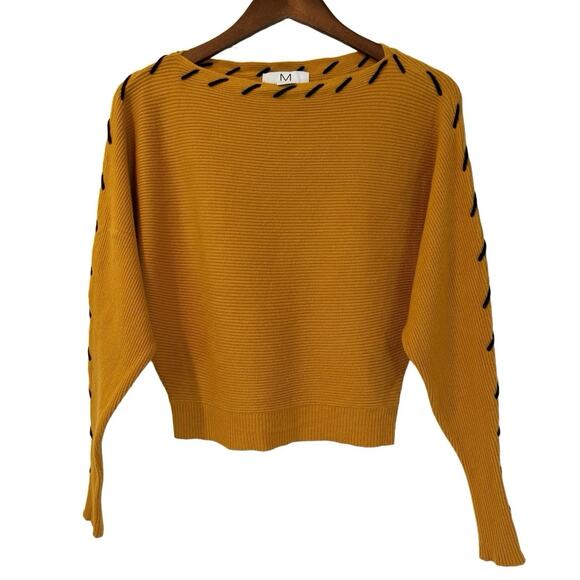Magaschoni Mustard Sweater with Black Accents - Picture 2 of 9